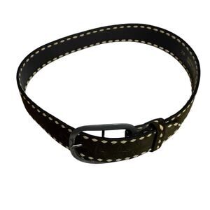 Hereford Brand 28 Cowhide Split Lined Stitched Belt 2067B Olive Green Western